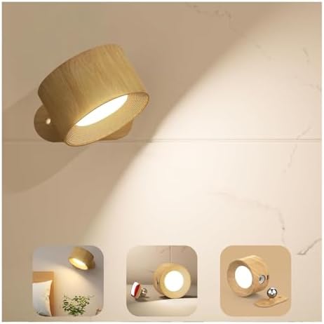 AKSDA Rechargeable Wall Sconce, Battery Operated LED Reading Light by AKSDA