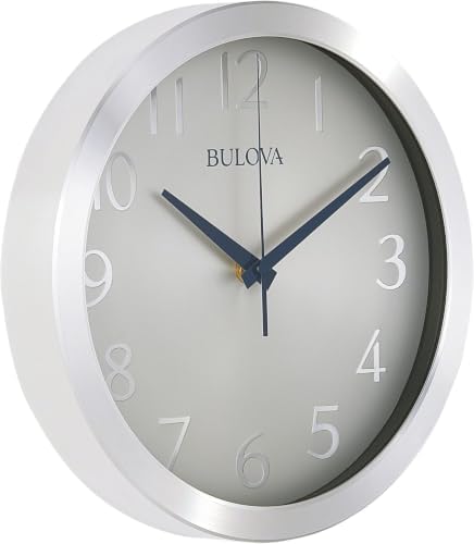 Bulova Winston Wall Clock C4844 | 10" Diameter Metal Design by BulovaCorporation