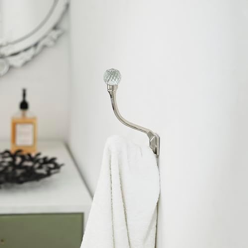 Indian Shelf 6-Pack Clear Glass Double Wall Coat Hooks - Image 4