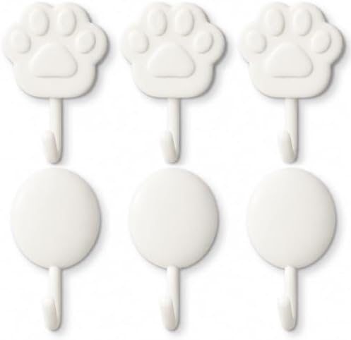 White Decorative Adhesive Hooks by Unknown