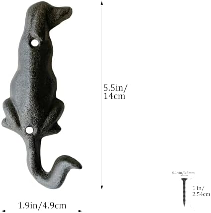 Rustic Dog-Shaped Decorative Wall Hook Rack Hangers - Image 2