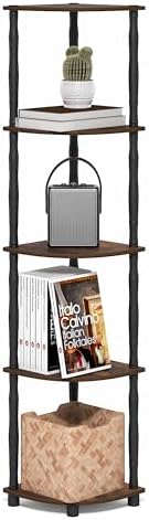 Furinno Turn-N-Tube Storage Shelves, 5-Tier Corner Book Shelf, Standing Corner by Furinno-FitsYourSpaceFitsYourBudget