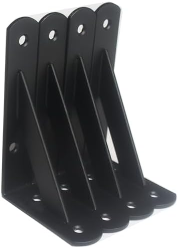 4 Pack L5 x H 3" Black Heavy Duty Shelf Brackets by MHMYDZ