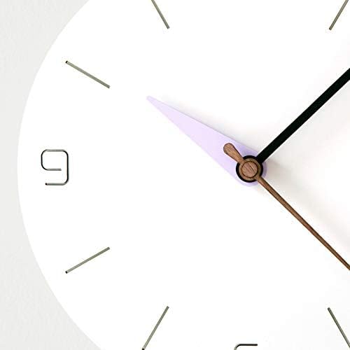 Stephanie Imports Modern Minimalist White & Pastel Purple Silent Wall Clock - Image 5