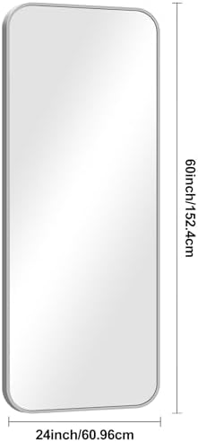BONEWEI Silver Bathroom Mirror, 24x60 inch Wall Mirror - Image 7