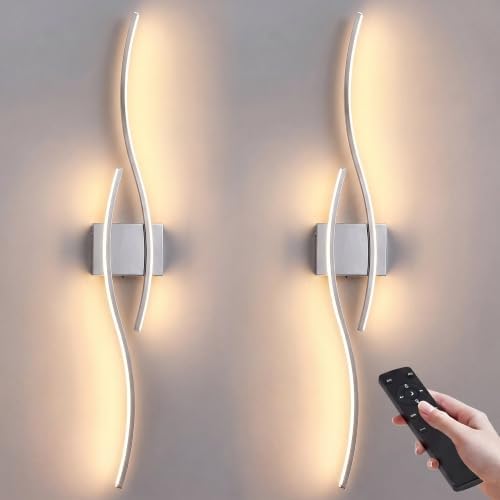 KARTOOSH Wireless Wall Sconces Set of 2, Dimmable LED Sconce by KARTOOSH