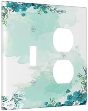 Wallplates Blue Green Flowers Light Green Watercolor Patterns 1 Toggle 1 Duplex - Image 2