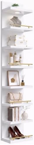 REIBII 8 Tier Wall Shelf Unit, LED Light, 78.9in Tall Lack Shelf by REIBII