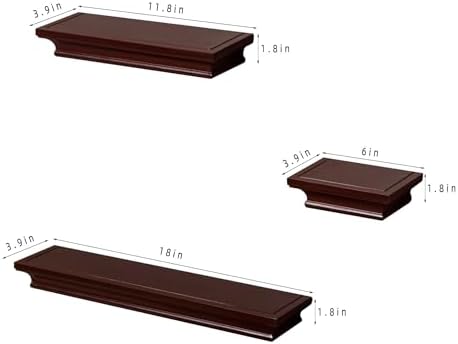 AHDECOR Modern Storage Floating Shelves, Espresso Brown - Image 3