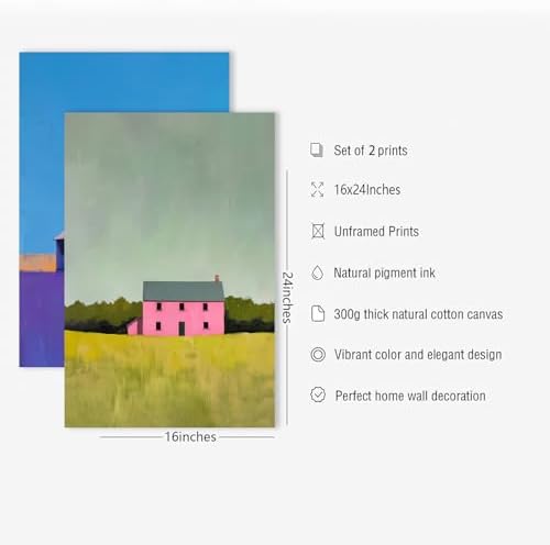 Landscape Wall Art Set of 2 Modern Farmhouse Poster 16x24 Inch Unframed - Image 7