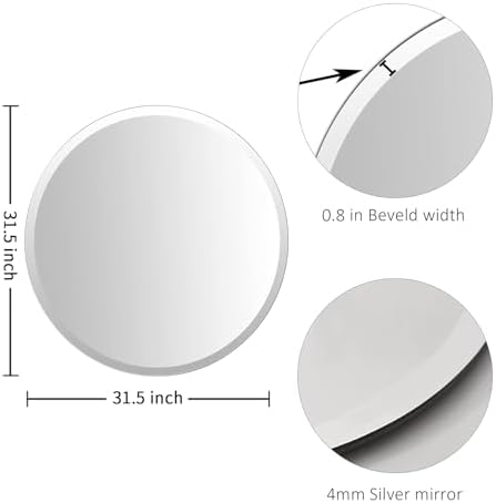 32x32 Inch Bathroom Mirrors for Over Sink, Frameless Mirrors for Wall - Image 7