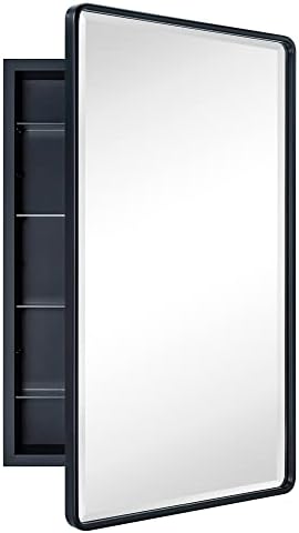 TEHOME Farmhouse Black Recessed Bathroom Medicine Cabinet by TEHOME