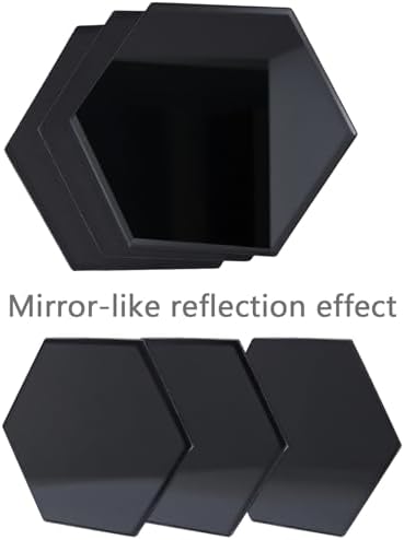 Hexagon Mirror Wall Stickers, 3 Inch Black - Image 4