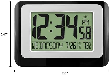 La Crosse Technology W88631 Digital Atomic Black Wall Clock - Image 7