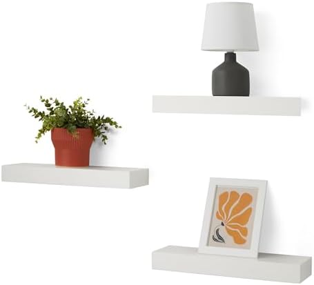 Amazon Basics Wood Floating Wall Shelves, 15.8" x 5" x 1.8" by AmazonBasics