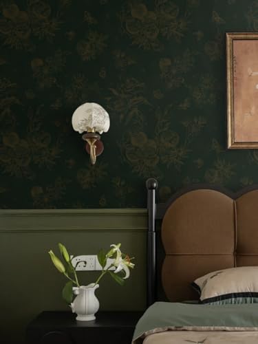 Dimoon 393"×17.3”Floral Peel and Stick Wallpaper Dark Green Golden Contact - Image 2