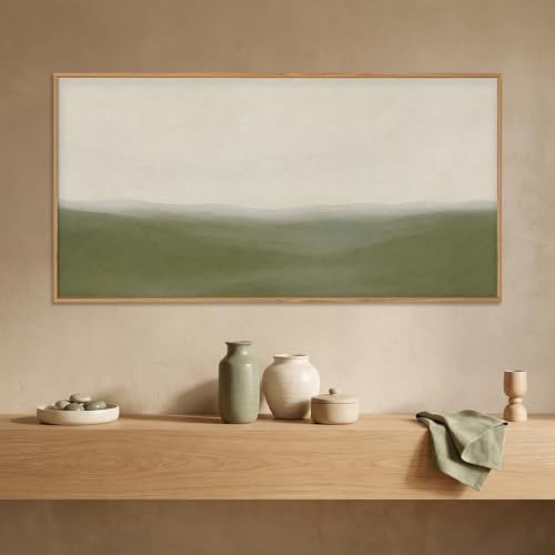Aryroi Sage Green Abstract Landscape Framed Canvas Wall Art Set, Watercolor - Image 3