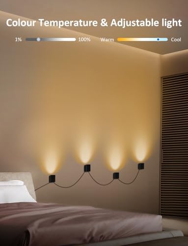 APPECK Wall Sconces 4 Pack, LED Wall Lights RGBCW 8FT - Image 5