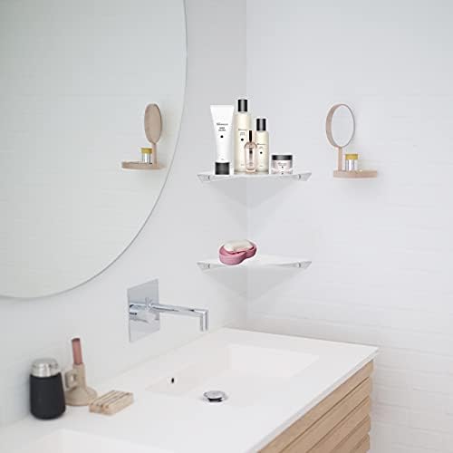 Cosmos 2 Pcs Acrylic Wall Mount Floating Corner Shelves Quarter Round Shower - Image 6