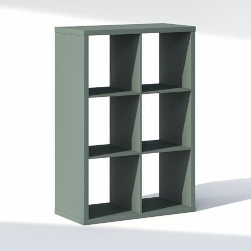 Furinno Cubic Extra Thick 6-Cube Closet Organizers and Storage, Sage Green - Image 7
