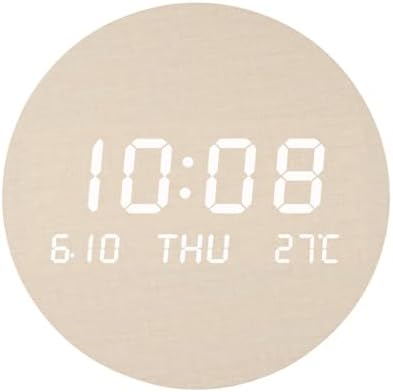 Wooden Silent Non-Ticking Wall Clock, Wood Moon Cordless Aesthetic Modern Alarm - Image 5