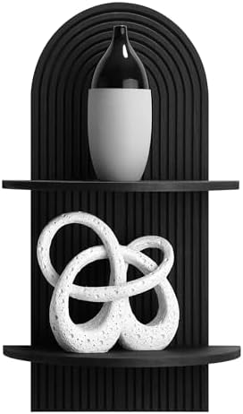 American Art Decor Lunar Ledges Wall Shelf in Black - Image 3
