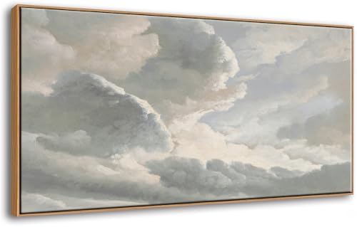 DJSYLIFE Large Framed Wall Art, Vintage Sunset Clouds Landscape, 20x40 Inch by DJSYLIFE