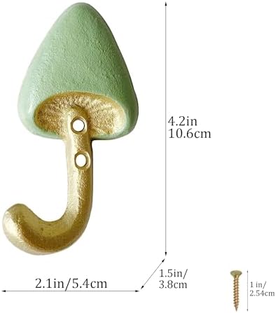 Rustic Mushroom-Shaped Decorative Wall Hook Rack Hangers - Image 7