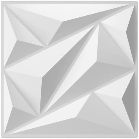 AMIGO 20 Pieces of 3D Diamond PVC Wall Panels by Unknown