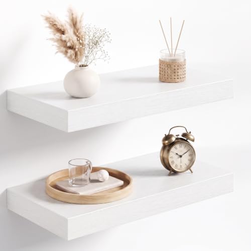 Acovy 16x8in Floating Shelves 2 Pack, Wall Mount Display Shelf by Acovy