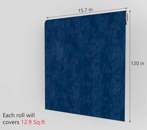 Decotalk Self Adhesive Velvet Blue Felt Wallpaper Blue Velvet Contact Paper - Image 6