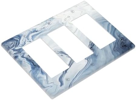 Light Switch Covers Blue Marble Pattern 3 Gang Rocker Electrical GFCI - Image 3