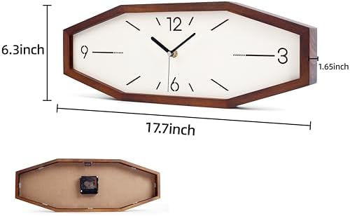 Wooden Retro Wall Clocks, 18 Inches Square Clocks Rectangular Wall Clock - Image 2