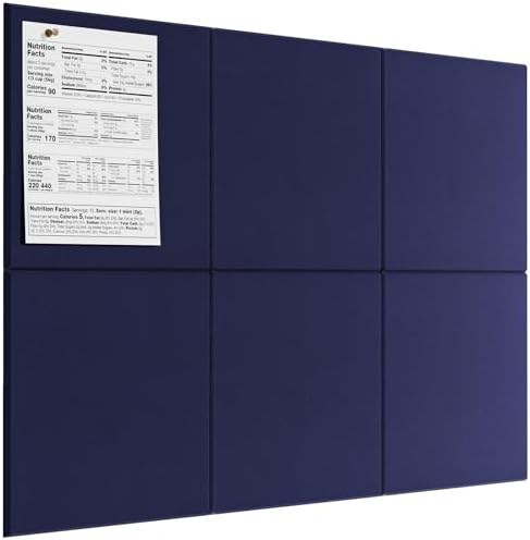 MaxGear Felt Bulletin Board 36" x 24", Dark Blue Felt Wall Tiles Push Pins by MaxGear