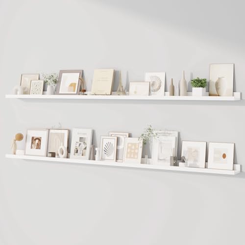 Dreamland Picture Ledge Shelf for Wall, Floating Shelves Set of 2, 72 inch Long by Dreamland