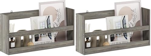 Furinno Hermite Multipurpose Wall Mounting Storage Shelf, French Oak by Furinno-FitsYourSpaceFitsYourBudget