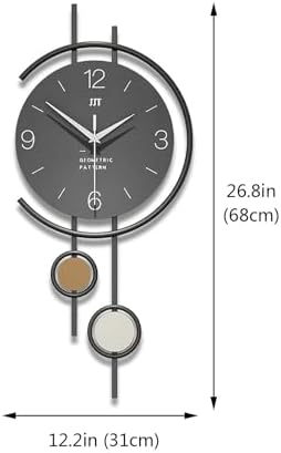 Vertical Minimalist Geometric Metal Silent Wall Clock - Image 7