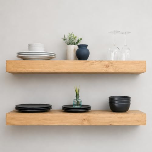 Urbandi Modern Floating Shelves 3 Inches Thick by Hand-madeInUSA