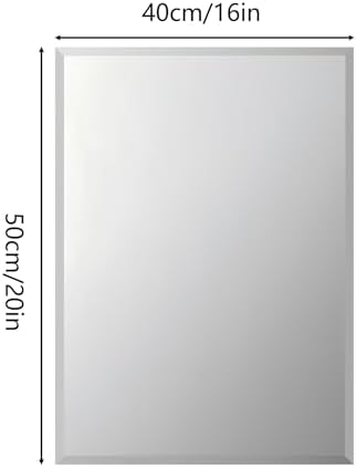 Frameless Rectangle Wall Mirror: Modern Glass Mirror 19.7x15.8 inch - Image 6