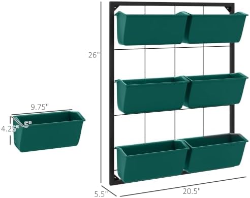 Outsunny 3-Tier Wall Planter w/ 6 Pots, Outdoor Hanging Planter - Image 7