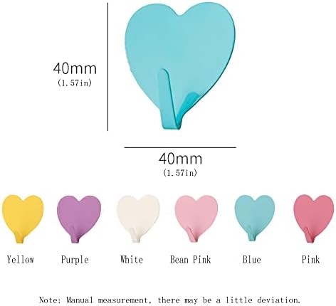 JtmyAota 12 Pack Heart Wall Hooks, Kawaii Room Decor Hooks - Image 2