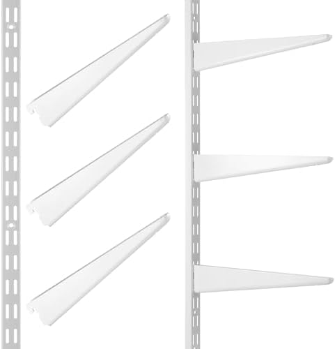 Colingmill 8 Pcs White Twin Rail Upright Wall Shelving System 25 Inch by Colingmill