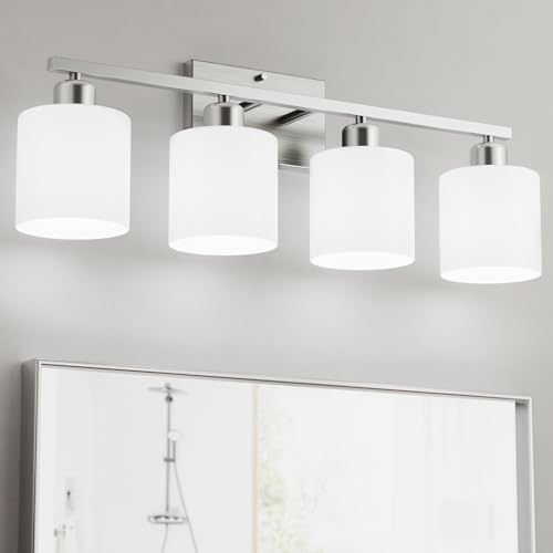 Bathroom Lights Over Mirror Brushed Nickel, Anti-Rust 4-Light Bathroom Vanity by Dekang