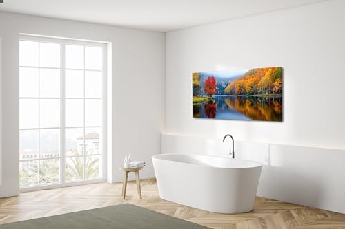 Lasdel Beautiful Lakeside Forest Landscape Wall Art - Image 4
