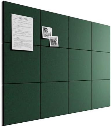 Bumusty 48"x 36" Large Felt Bulletin Board Tiles, Pine Green by BUMUSTY
