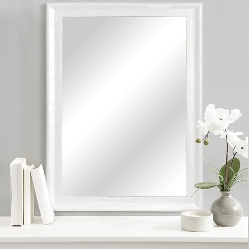 White Wall Mirror for Bathroom, Rectangle Large 30 x 40 inch Vanity Mirrors - Image 2