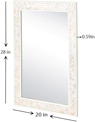 Tanmicoshomy White Framed Rectangle Bathroom Mirrors - Image 3