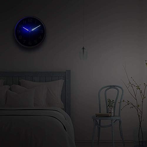 HITO 12 Inch Night Light Wall Clock Battery Operated Brightness Adjustable - Image 5