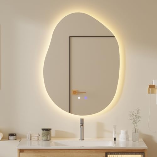 QDSSDECO 23" x31" Irregular LED Bathroom Mirror, 3 Colors by QDSSDECO