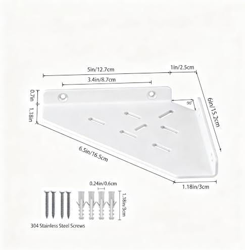 Corner Shelf, 3.0mm Aluminum Alloy Corner Shelf Wall Mounted, - Image 3